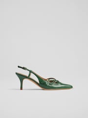 LK Bennett Green Jade Caprice Multi Strap Open Court Shoes - Image 1 of 4