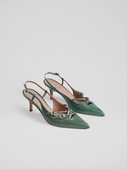 LK Bennett Green Jade Caprice Multi Strap Open Court Shoes - Image 2 of 4