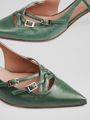 LK Bennett Green Jade Caprice Multi Strap Open Court Shoes - Image 4 of 4