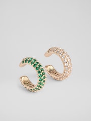 LK Bennett Gold Tone Ada Multicoloured Ear Cuff Earrings - Image 1 of 3