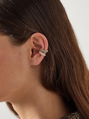 LK Bennett Gold Tone Ada Multicoloured Ear Cuff Earrings - Image 3 of 3