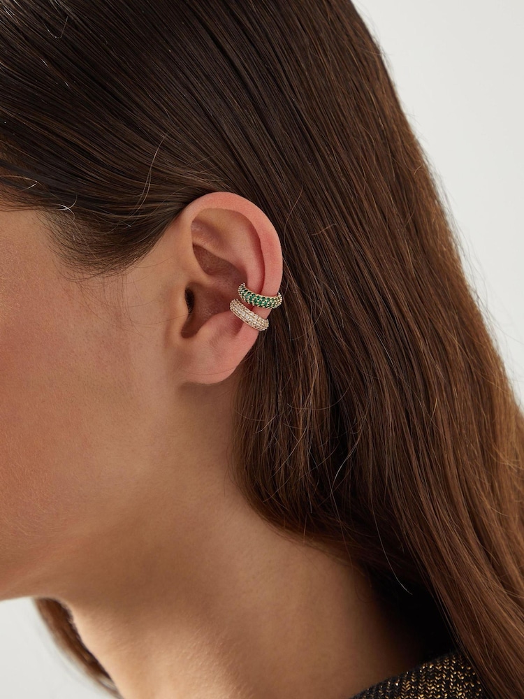 LK Bennett Gold Tone Ada Multicoloured Ear Cuff Earrings - Image 3 of 3