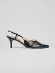 LK Bennett Blue Caprice Midnight Multi Strap Open Court Shoes - Image 1 of 4
