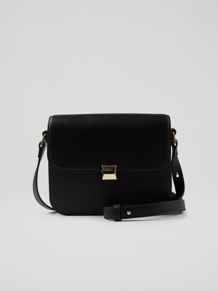 LK Bennett Black Lock Cross-Body Othelia Shoulder Bag - Image 1 of 4
