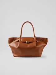 LK Bennett Tan Brown Lock Otello Tote Bag - Image 1 of 3