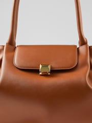 LK Bennett Tan Brown Lock Otello Tote Bag - Image 3 of 3