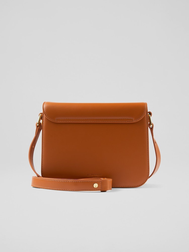 LK Bennett Tan Brown Lock Cross-Body Othelia Shoulder Bag - Image 2 of 4