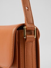 LK Bennett Tan Brown Lock Cross-Body Othelia Shoulder Bag - Image 4 of 4