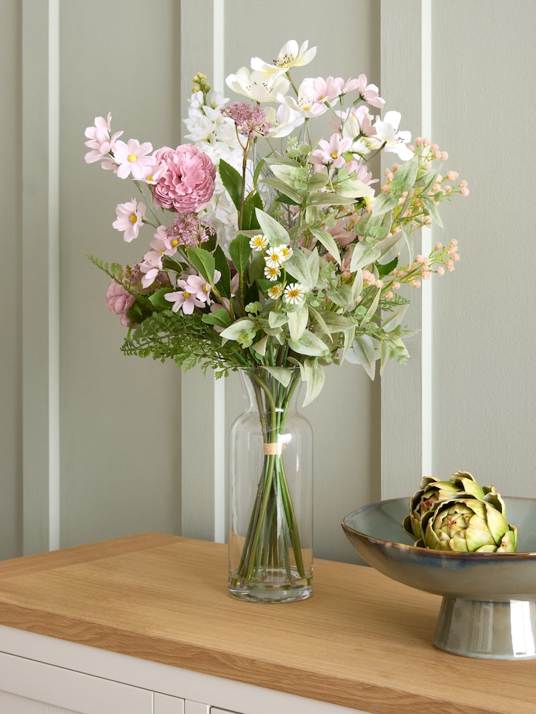 Artifical Floral Bouquet in Glass Vase - Изображение 1 из 3 Artifical Floral Bouquet in Glass Vase - Изображение 1 из 3