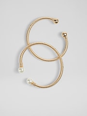 LK Bennett Gold Tone/Pearl Harper Bangle - Image 1 of 2