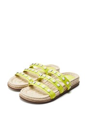 Moda in Pelle Green Orilla Espadrille Footbed Pearl Sandals - Image 2 of 4