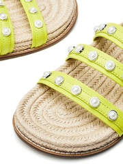 Moda in Pelle Green Orilla Espadrille Footbed Pearl Sandals - Image 4 of 4