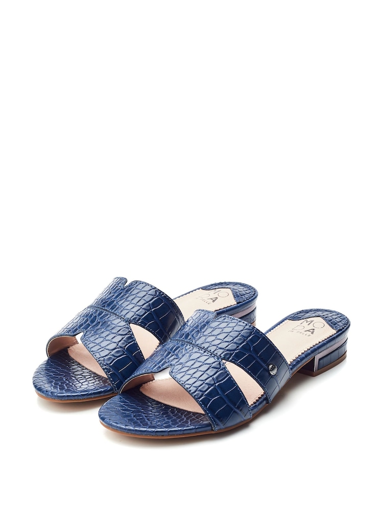 أزرق - Moda In Pelle Murah M-Band Slider Sandals - صورة 2 من 4