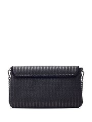 Pochette Moda in Pelle Quinn en raphia noire avec bordure de pierres - Image 3 of 4