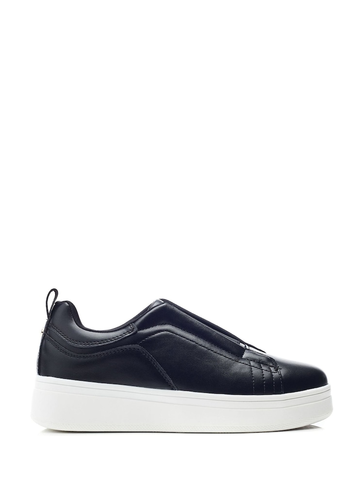 Moda in Pelle Adaline Elastic Front Wedge Black Trainers - Image 1 of 4 Moda in Pelle Adaline Elastic Front Wedge Black Trainers - Image 1 of 4