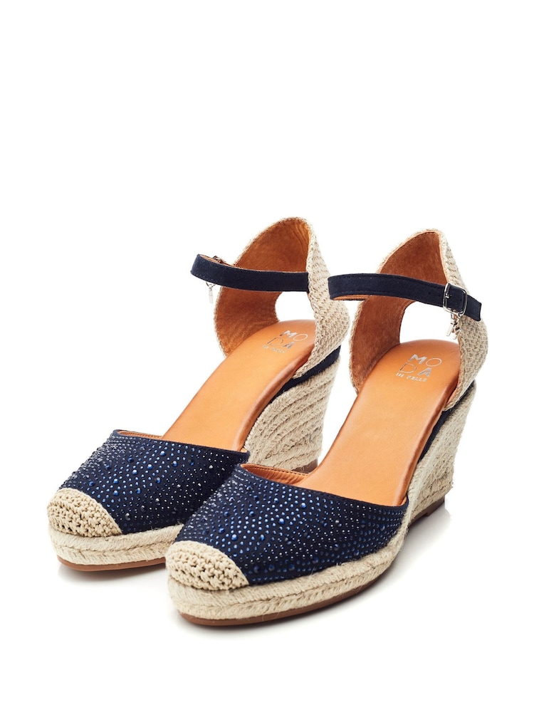 Moda In Pelle Willo Glitz Ombre Espadrille Wedges - Image 2 of 4