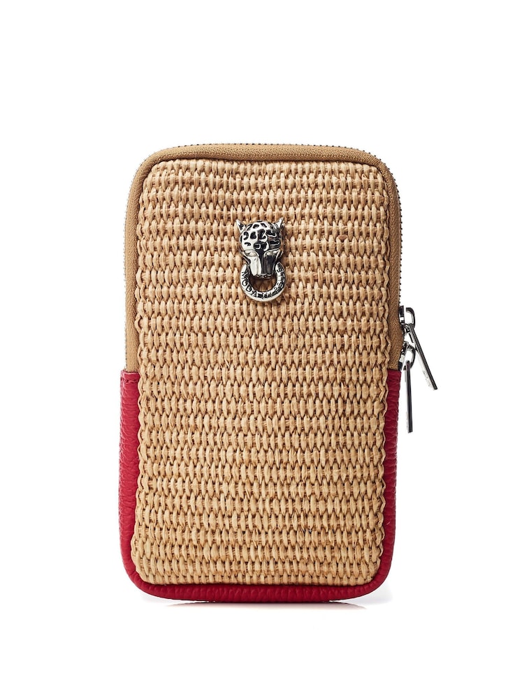 Moda in Pelle SARA BAG RAFFIA PHONE BAG - Image 1 of 4
