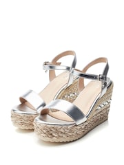 Moda in Pelle Silver Erynn Studded Woven Jute Two Part Wedges - Image 2 of 4