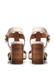 Moda in Pelle Natural Molliey T-Bar Stacked Block Sandals - Image 3 of 4