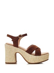 Moda In Pelle Luchiia Raffia Cross-Over Sandals - Image 1 of 4