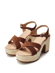 Moda In Pelle Luchiia Raffia Cross-Over Sandals - Image 2 of 4