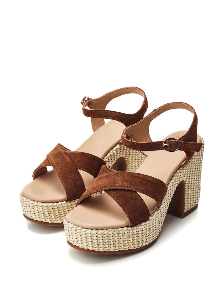 Moda In Pelle Luchiia Raffia Cross-Over Sandals - Image 2 of 4
