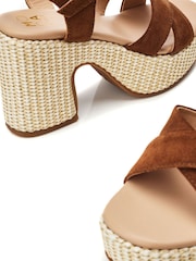 Moda In Pelle Luchiia Raffia Cross-Over Sandals - Image 4 of 4