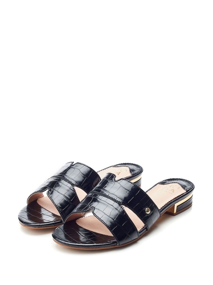 Черный - Moda In Pelle Murah M-Band Slider Sandals - Image 2 of 4