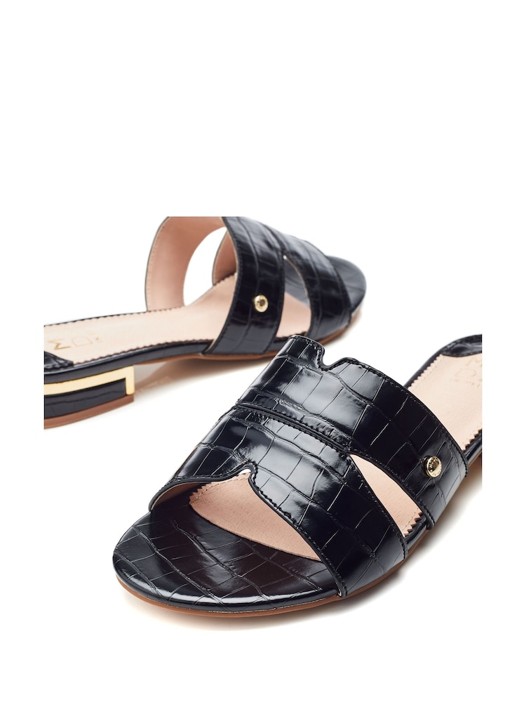 Черный - Moda In Pelle Murah M-Band Slider Sandals - Image 4 of 4