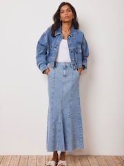 Mint Velvet Blue Denim Midi Skirt - Image 4 of 5