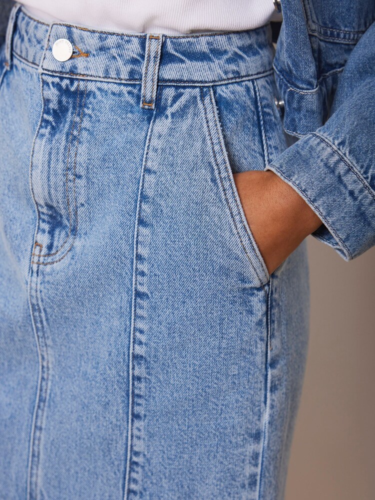 Mint Velvet Blue Denim Midi Skirt - Image 5 of 5 Mint Velvet Blue Denim Midi Skirt - Image 5 of 5