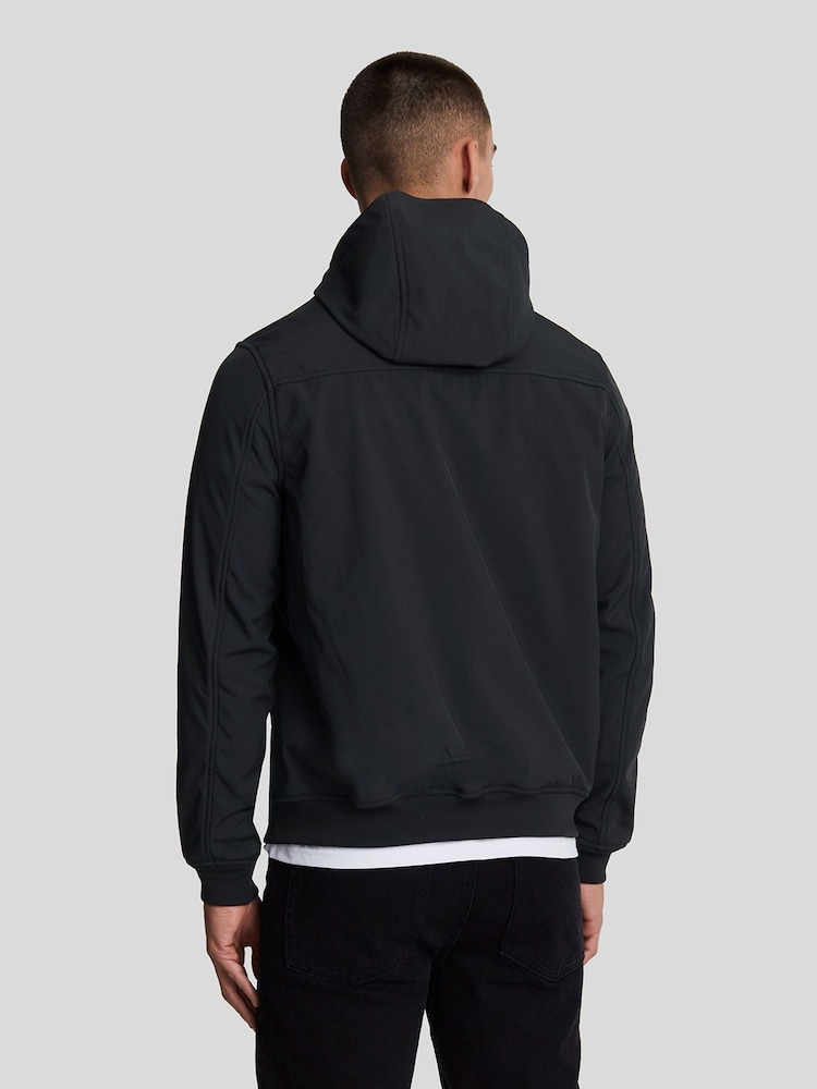 Lyle & Scott Black Tonal Fleece Back Softshell Jacket - Image 2 of 5