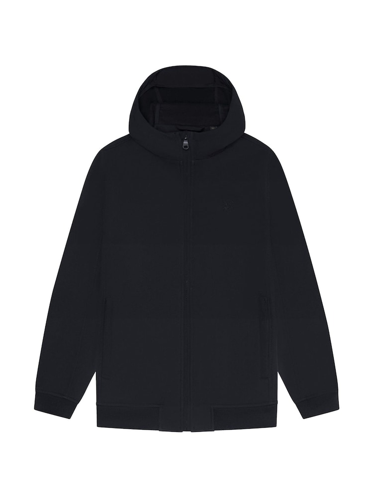 Lyle & Scott Black Tonal Fleece Back Softshell Jacket - Image 5 of 5