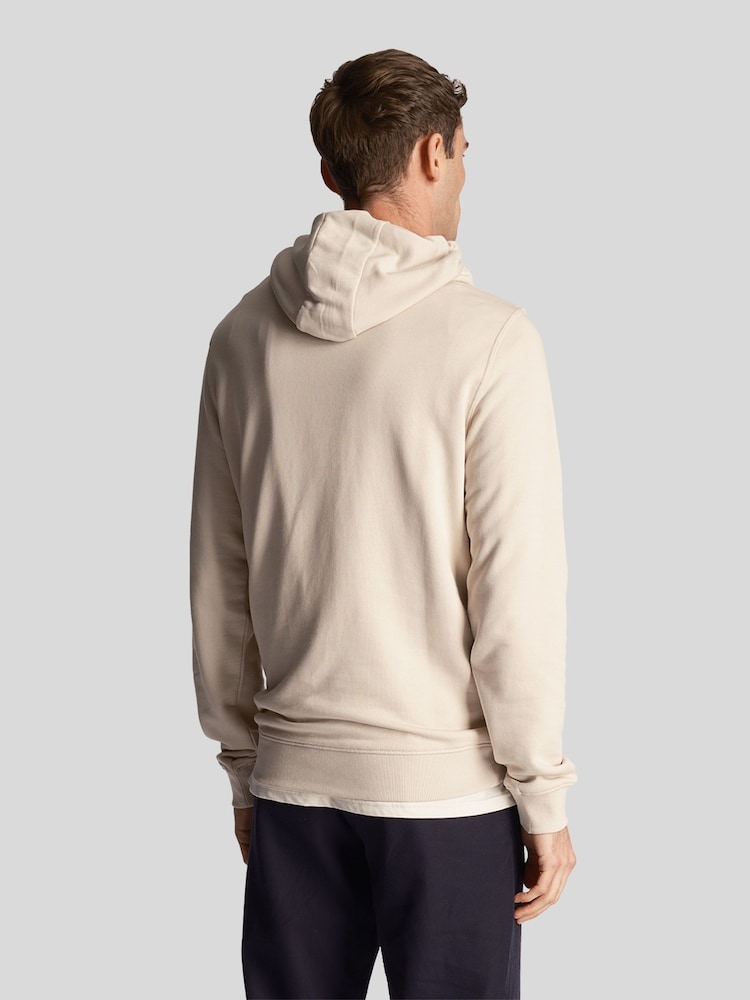 Lyle & Scott Cream Tonal Eagle Pullover 100% Cotton Hoodie - Image 3 of 4