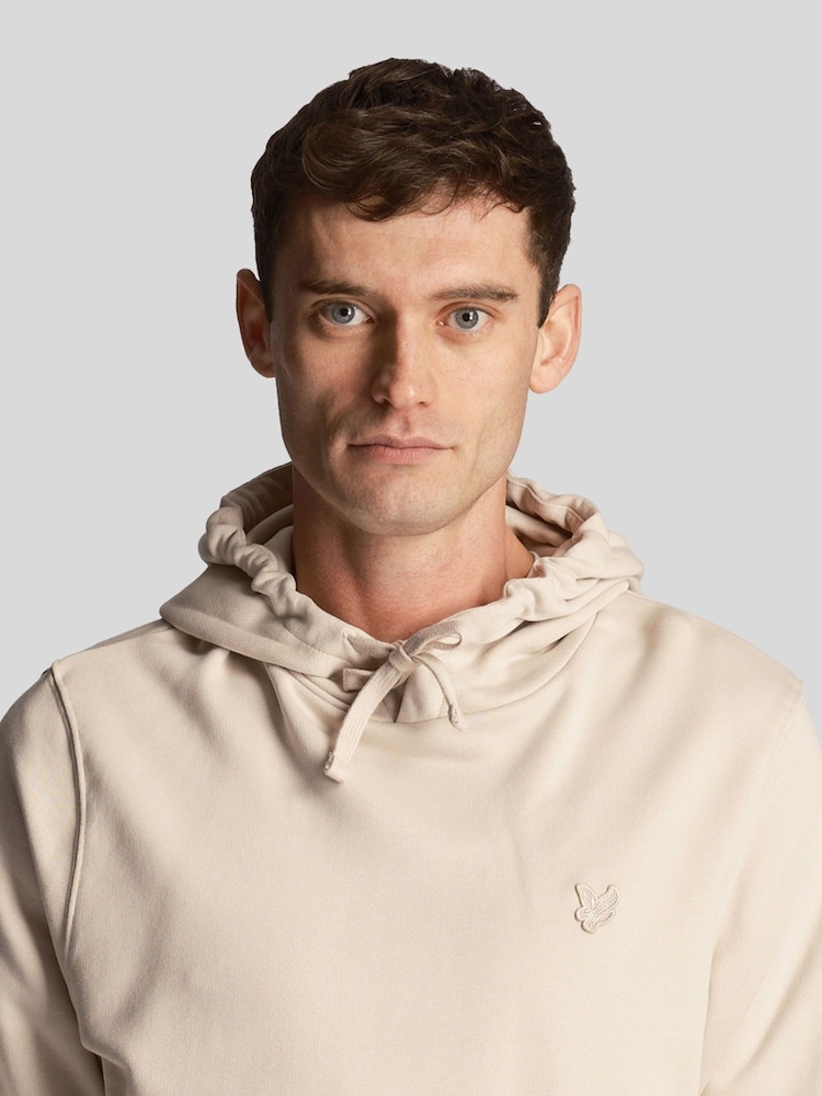 Cream - Lyle & Scott Tonal Eagle Pullover 100% Cotton Hanorac cu glugă - Image 4 of 4