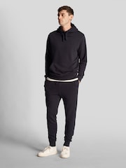 Lyle & Scott Dark Black Tonal Eagle Pullover 100% Cotton Hoodie - Image 2 of 5