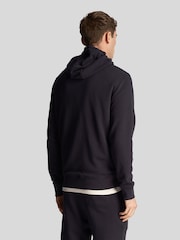 Lyle & Scott Dark Black Tonal Eagle Pullover 100% Cotton Hoodie - Image 3 of 5