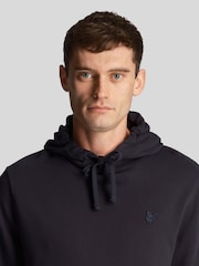 Lyle & Scott Dark Black Tonal Eagle Pullover 100% Cotton Hoodie - Image 4 of 5