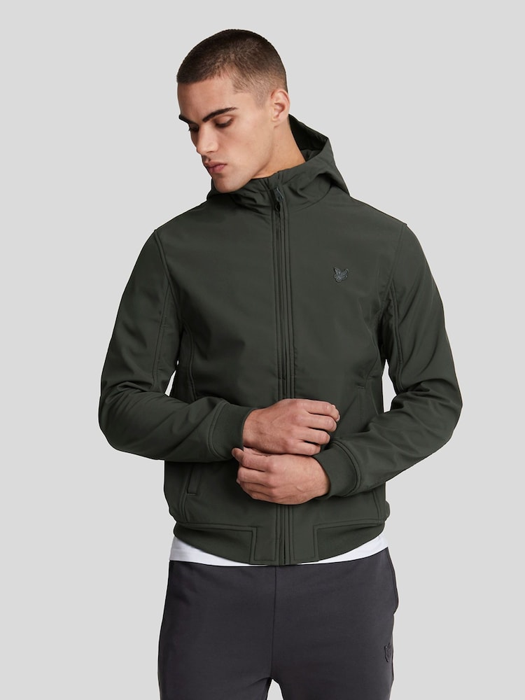 Lyle & Scott Grey Tonal Fleece Back Softshell Jacket - Image 1 of 5