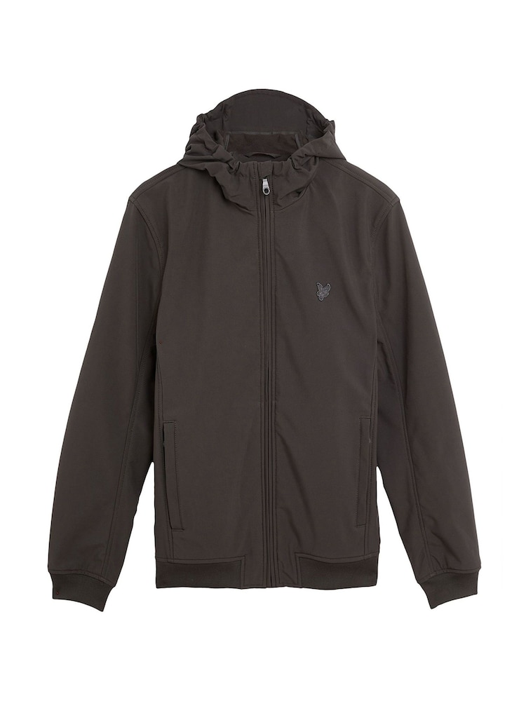 Lyle & Scott Grey Tonal Fleece Back Softshell Jacket - Image 5 of 5