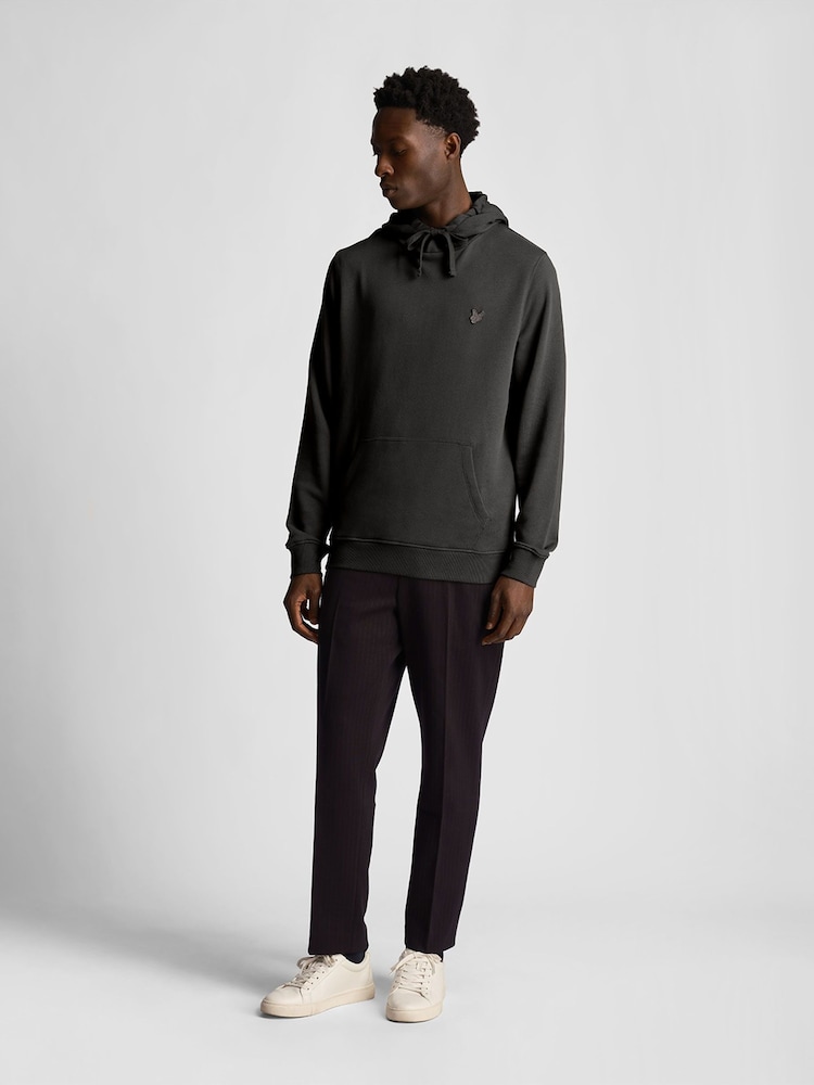 Lyle & Scott Grey Tonal Eagle Pullover 100% Cotton Hoodie - Image 2 of 5