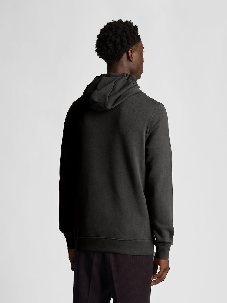 Lyle & Scott Grey Tonal Eagle Pullover 100% Cotton Hoodie - Image 3 of 5