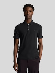 أسود - Lyle & Scott Tonal Eagle Polo Shirt - صورة 1 من 5