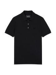 أسود - Lyle & Scott Tonal Eagle Polo Shirt - صورة 5 من 5