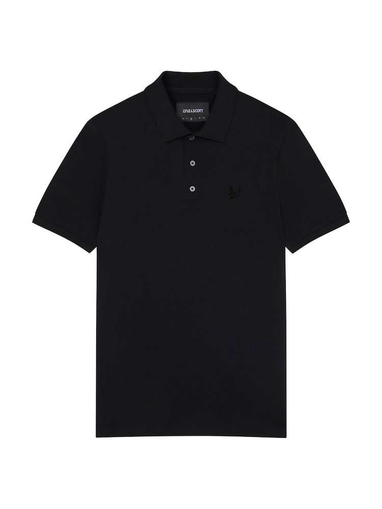 أسود - Lyle & Scott Tonal Eagle Polo Shirt - صورة 5 من 5