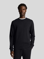 Negru - Lyle & Scott Tonal Eagle Guler rotund  100% Bumbac Hanorac - Image 1 of 5