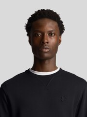 Negru - Lyle & Scott Tonal Eagle Guler rotund  100% Bumbac Hanorac - Image 2 of 5