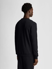 Negru - Lyle & Scott Tonal Eagle Guler rotund  100% Bumbac Hanorac - Image 4 of 5