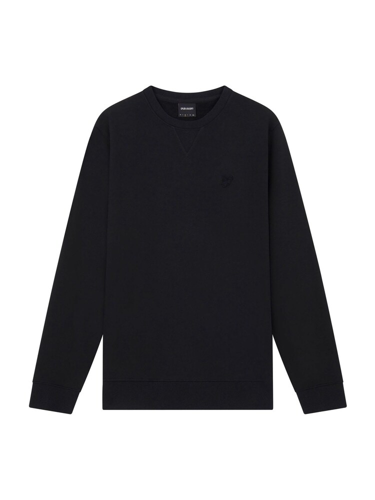 Negru - Lyle & Scott Tonal Eagle Guler rotund  100% Bumbac Hanorac - Image 5 of 5