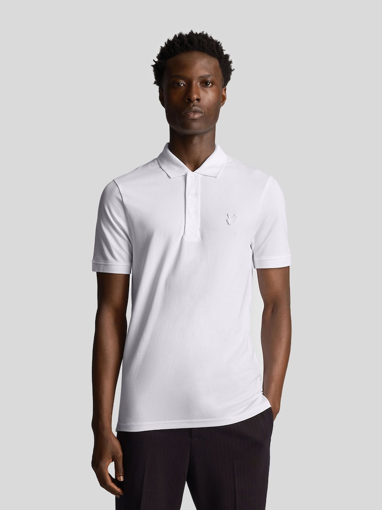 أبيض - Lyle & Scott Tonal Eagle Polo Shirt - صورة 1 من 5